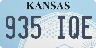 KS license plate 935IQE