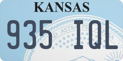 KS license plate 935IQL