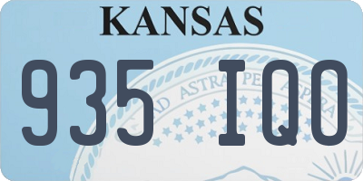 KS license plate 935IQO