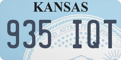 KS license plate 935IQT