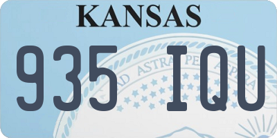 KS license plate 935IQU