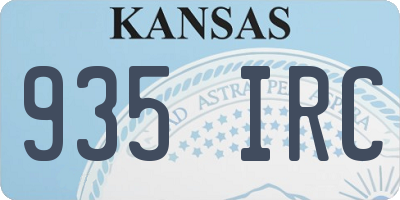 KS license plate 935IRC