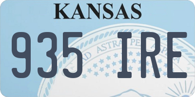 KS license plate 935IRE