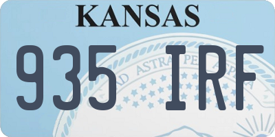 KS license plate 935IRF