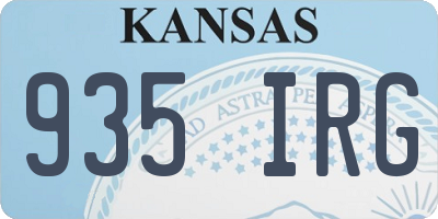 KS license plate 935IRG