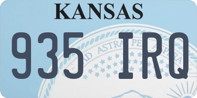KS license plate 935IRQ