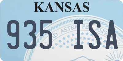 KS license plate 935ISA