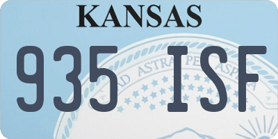 KS license plate 935ISF