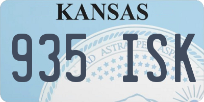 KS license plate 935ISK