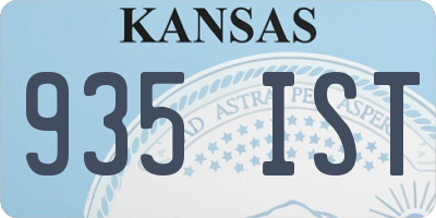 KS license plate 935IST