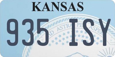 KS license plate 935ISY