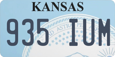 KS license plate 935IUM