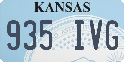 KS license plate 935IVG