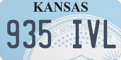 KS license plate 935IVL