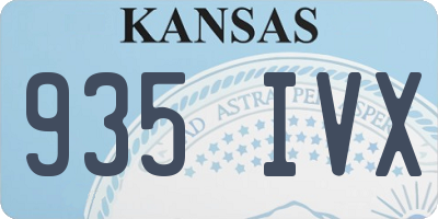KS license plate 935IVX