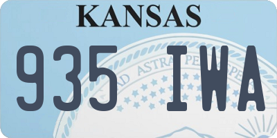 KS license plate 935IWA