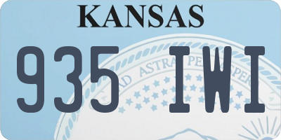 KS license plate 935IWI