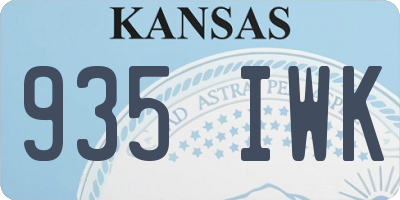 KS license plate 935IWK