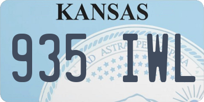 KS license plate 935IWL