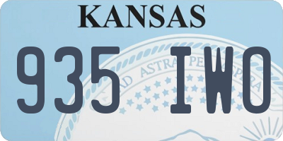 KS license plate 935IWO