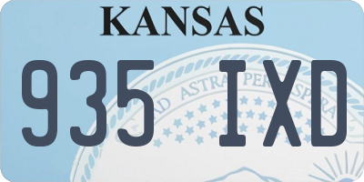 KS license plate 935IXD