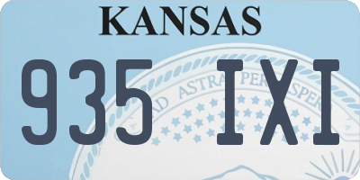 KS license plate 935IXI