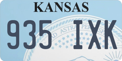 KS license plate 935IXK