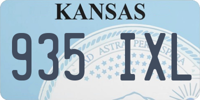KS license plate 935IXL