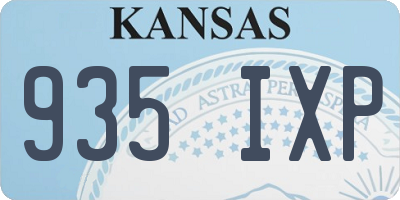 KS license plate 935IXP