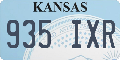 KS license plate 935IXR