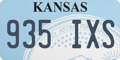 KS license plate 935IXS