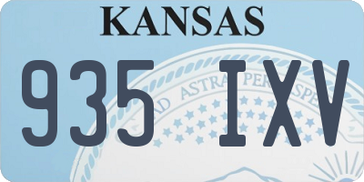 KS license plate 935IXV