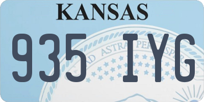 KS license plate 935IYG