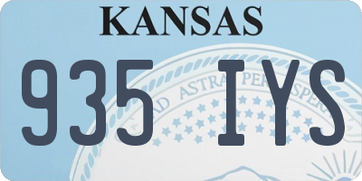 KS license plate 935IYS