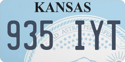 KS license plate 935IYT