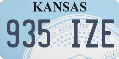 KS license plate 935IZE