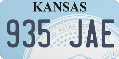 KS license plate 935JAE