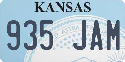 KS license plate 935JAM