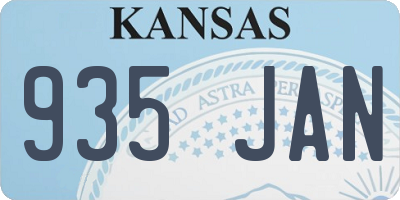 KS license plate 935JAN