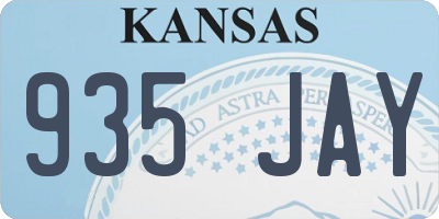 KS license plate 935JAY