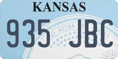 KS license plate 935JBC