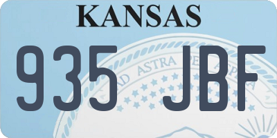 KS license plate 935JBF