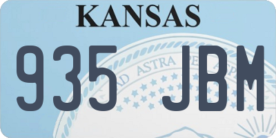 KS license plate 935JBM