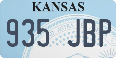 KS license plate 935JBP