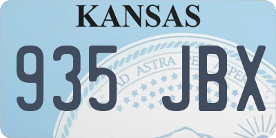 KS license plate 935JBX