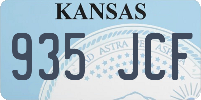 KS license plate 935JCF