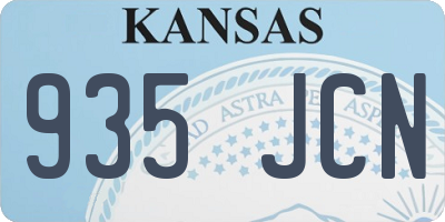 KS license plate 935JCN