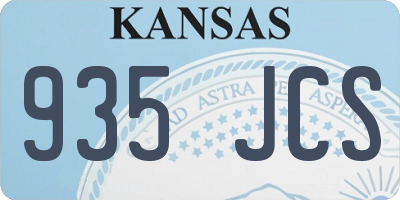 KS license plate 935JCS