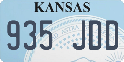 KS license plate 935JDD