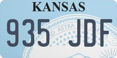 KS license plate 935JDF